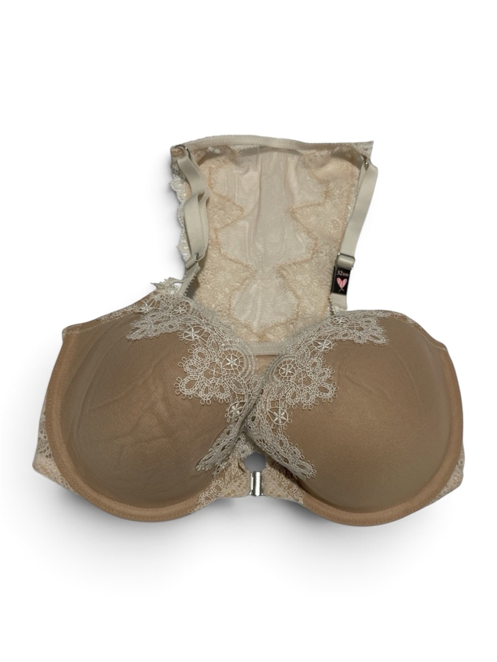 Victoria's Secret Dream Angels Lined Demi Nude/Cream Lace Bra | 32DD | NWT